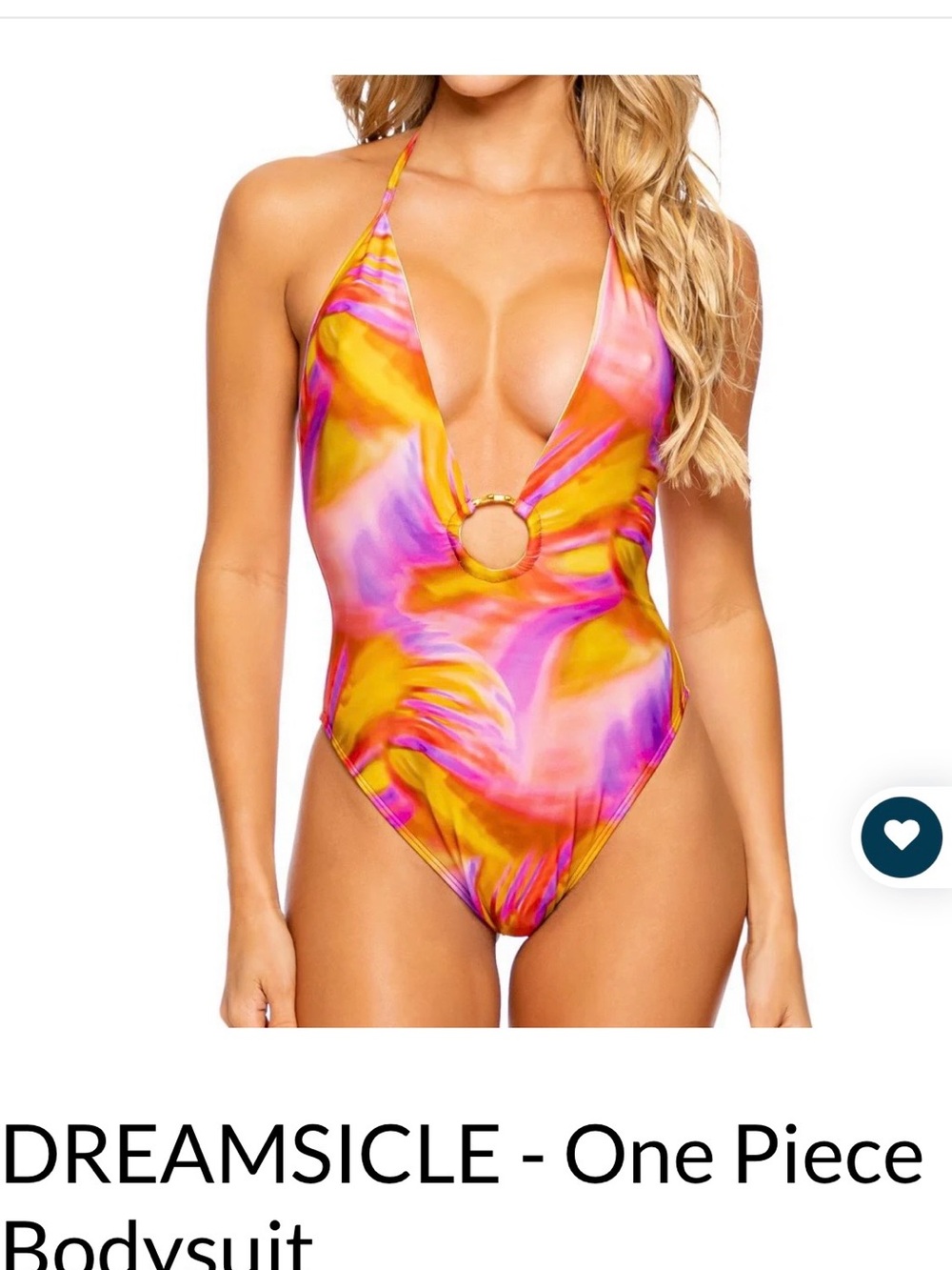 Luli Fama Dreamsicle One-Piece Swimsuit in Pink & Yellow
